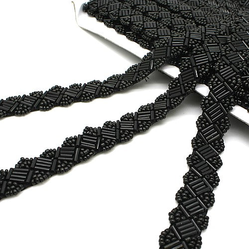 BLACK BEADED TRIM - sarahi.NYC