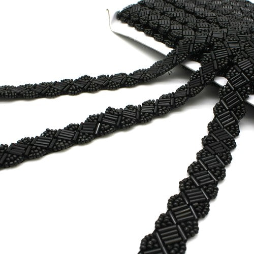 BLACK BEADED TRIM - sarahi.NYC