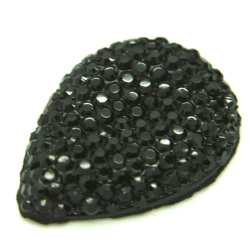 PACK OF 5 - BLACK FLAT BACK GEMS - sarahi.NYC