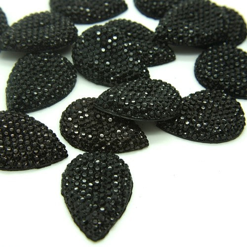 PACK OF 5 - BLACK FLAT BACK GEMS - sarahi.NYC
