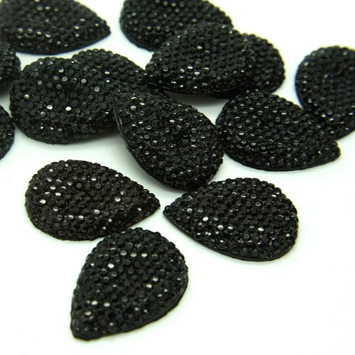 PACK OF 5 - BLACK FLAT BACK GEMS - sarahi.NYC