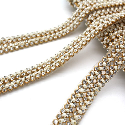 GOLD BEADED CRYSTAL TRIM - sarahi.NYC