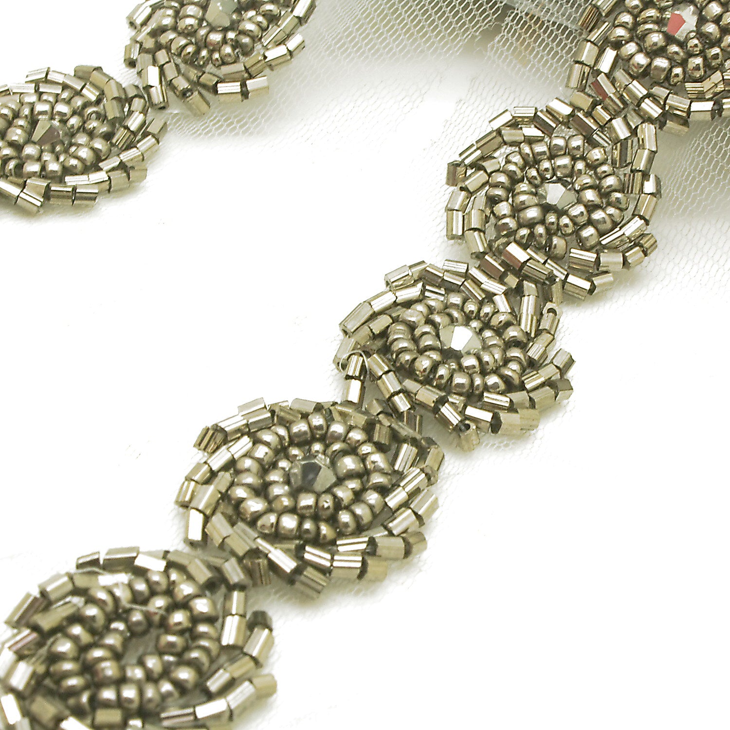 GRAY BEADED TRIM - sarahi.NYC