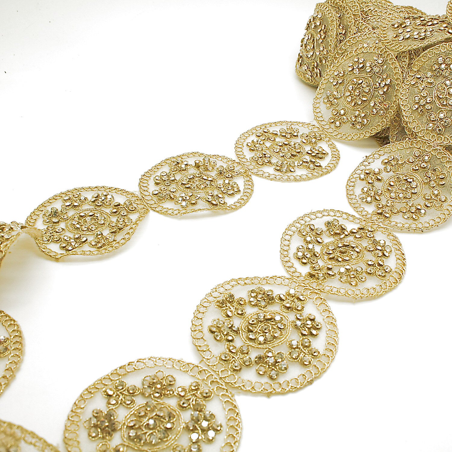 GOLD CIRCLE STONE TRIM - sarahi.NYC