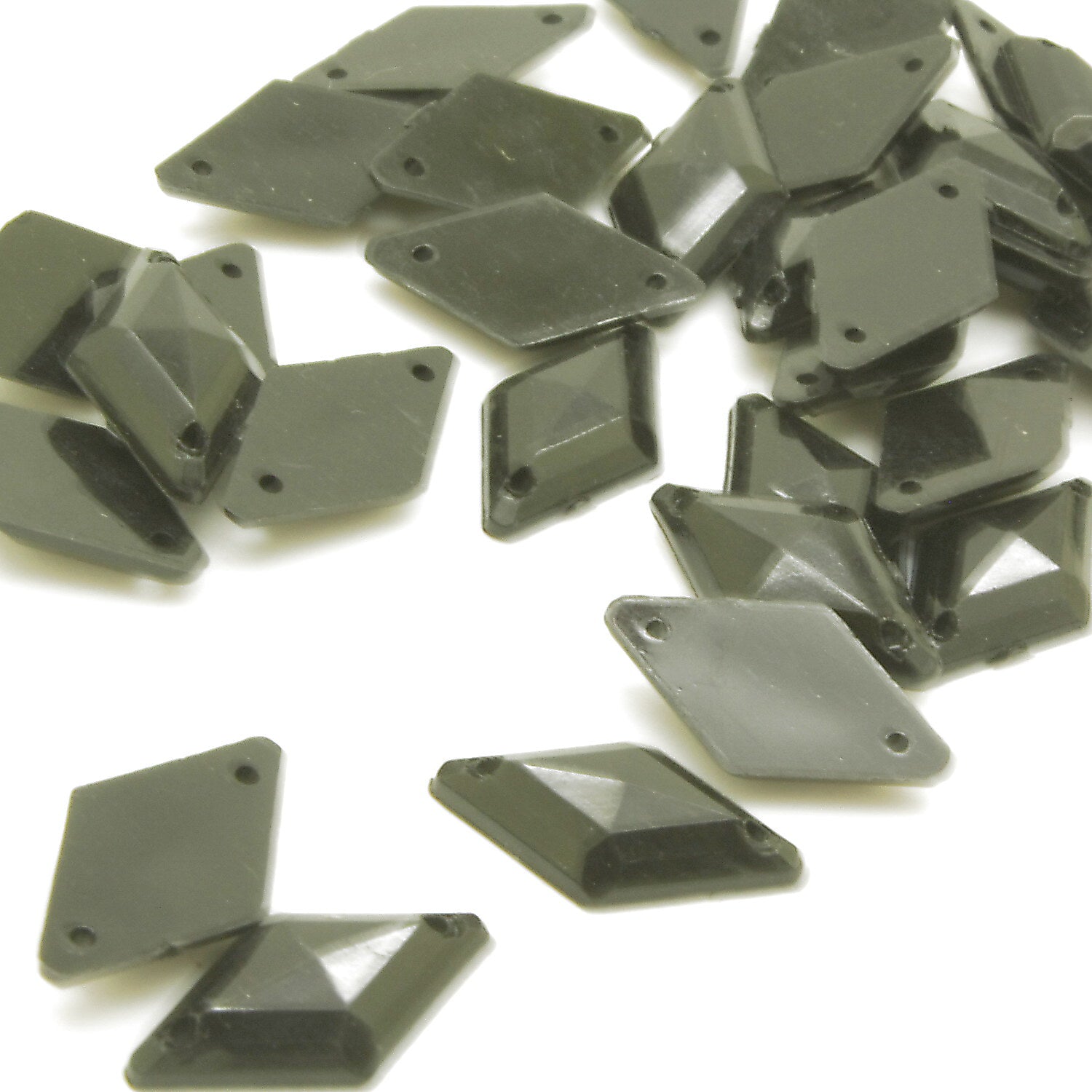 PACK OF 50 -  DAIMOND 15mm BLACK FLAT RHINESTONES - sarahi.NYC