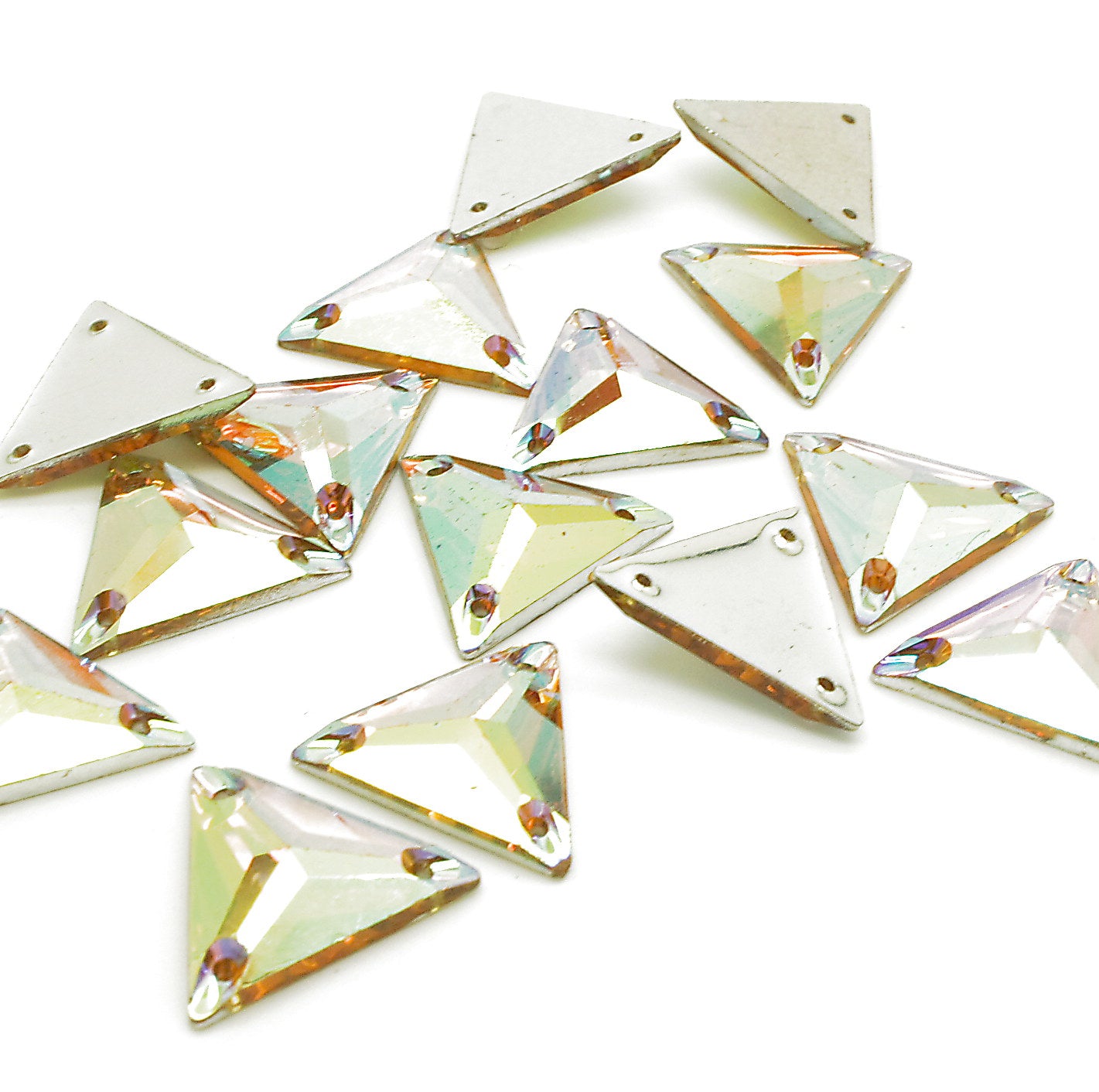 IRIDESCENT AB- PACK OF 10 - TEARDROP 25 mm FLAT BACK RHINESTONE GEMS - sarahi.NYC