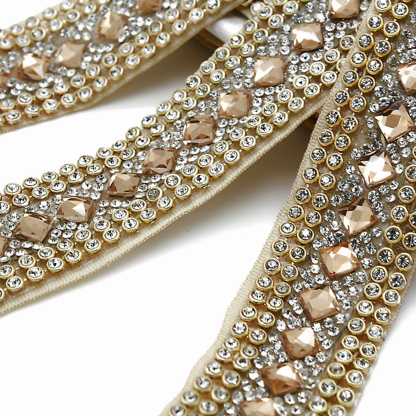 BRONZE GOLD CRYSTAL DIAMONTE TRIM - sarahi.NYC