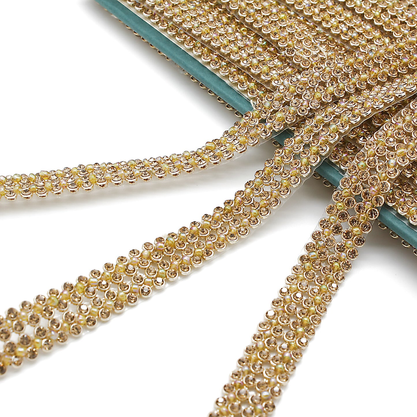 BROWN BRONZE GOLD CRYSTAL TRIM - sarahi.NYC