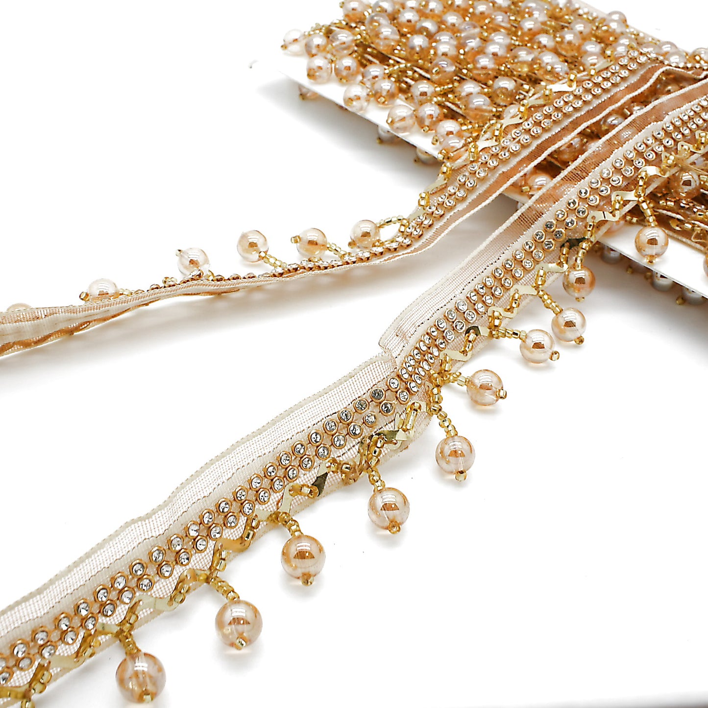 GOLD BEADED FRINGE TRIM - sarahi.NYC