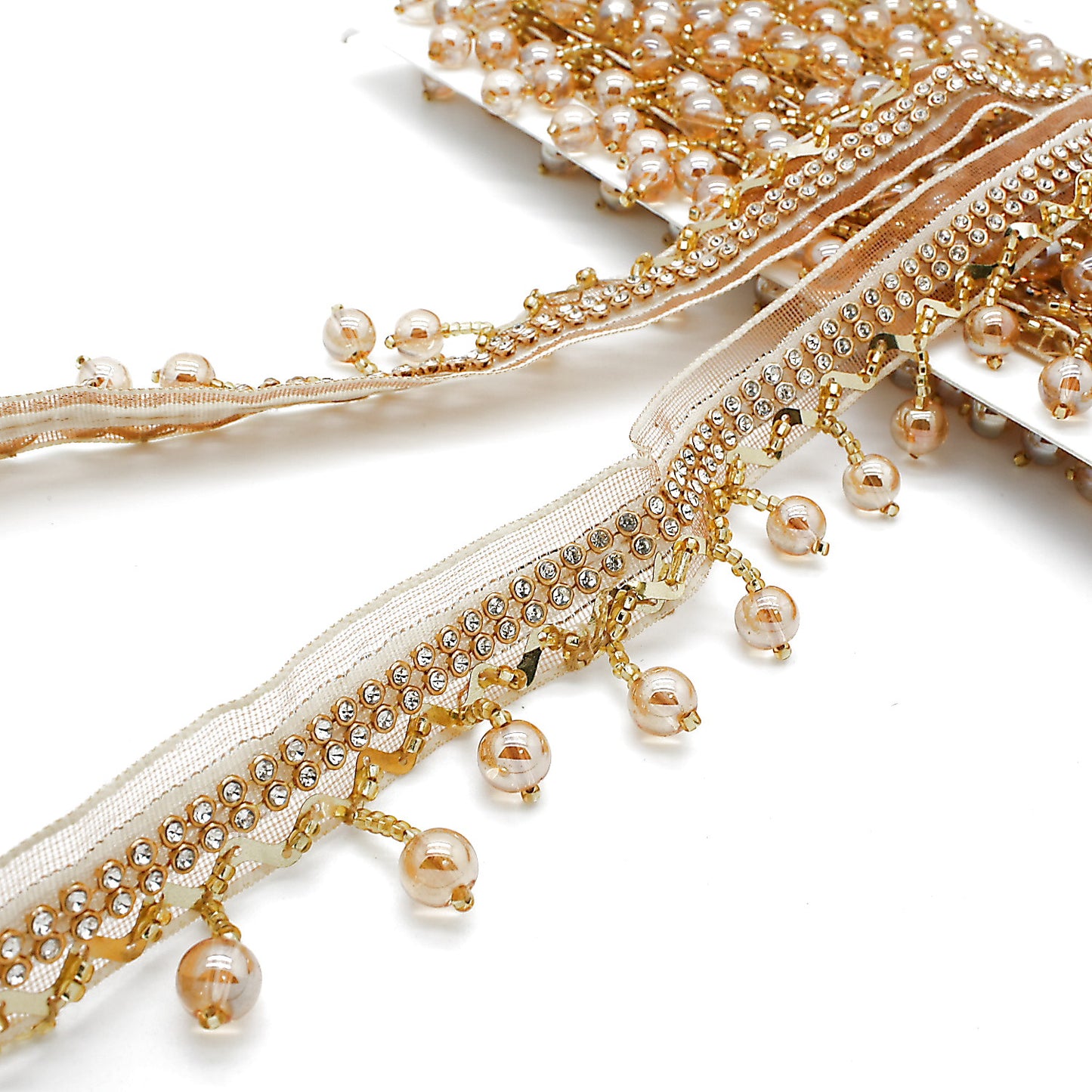 GOLD BEADED FRINGE TRIM - sarahi.NYC