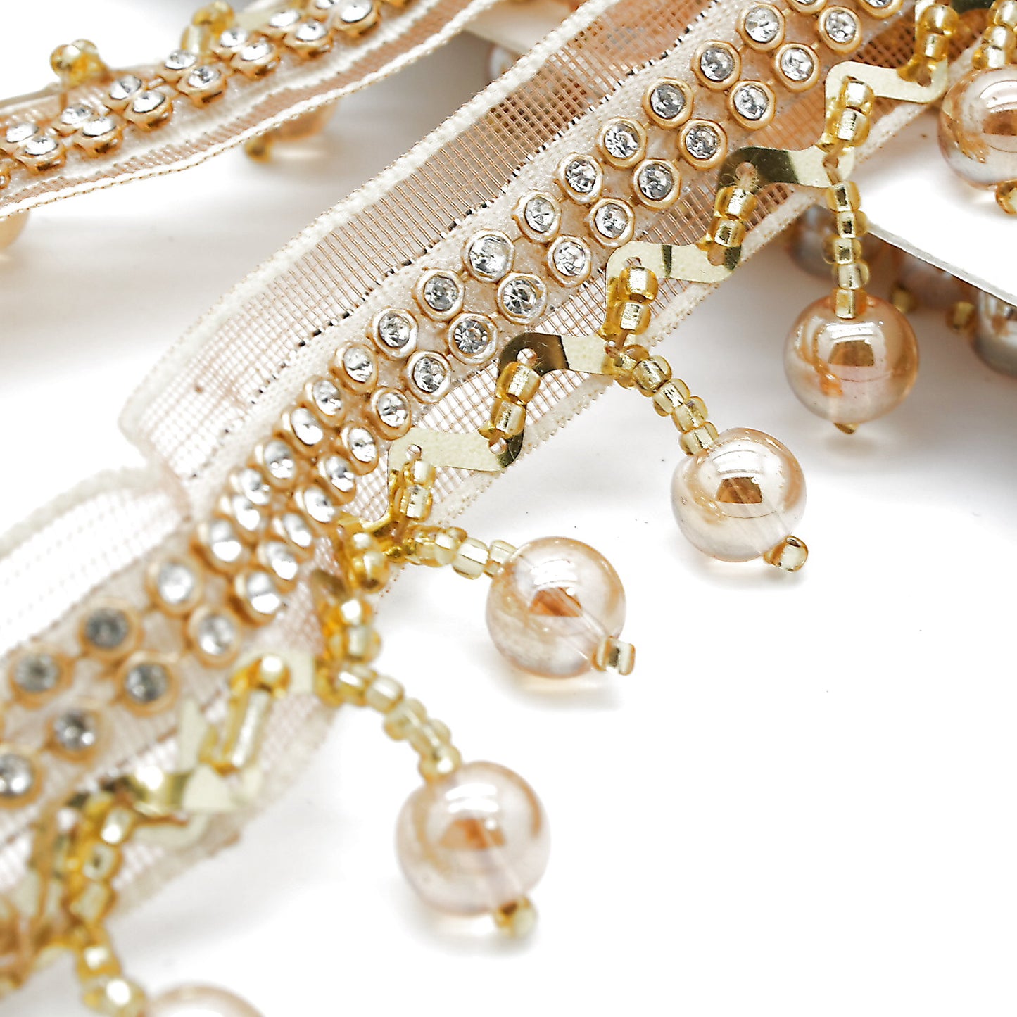 GOLD BEADED FRINGE TRIM - sarahi.NYC