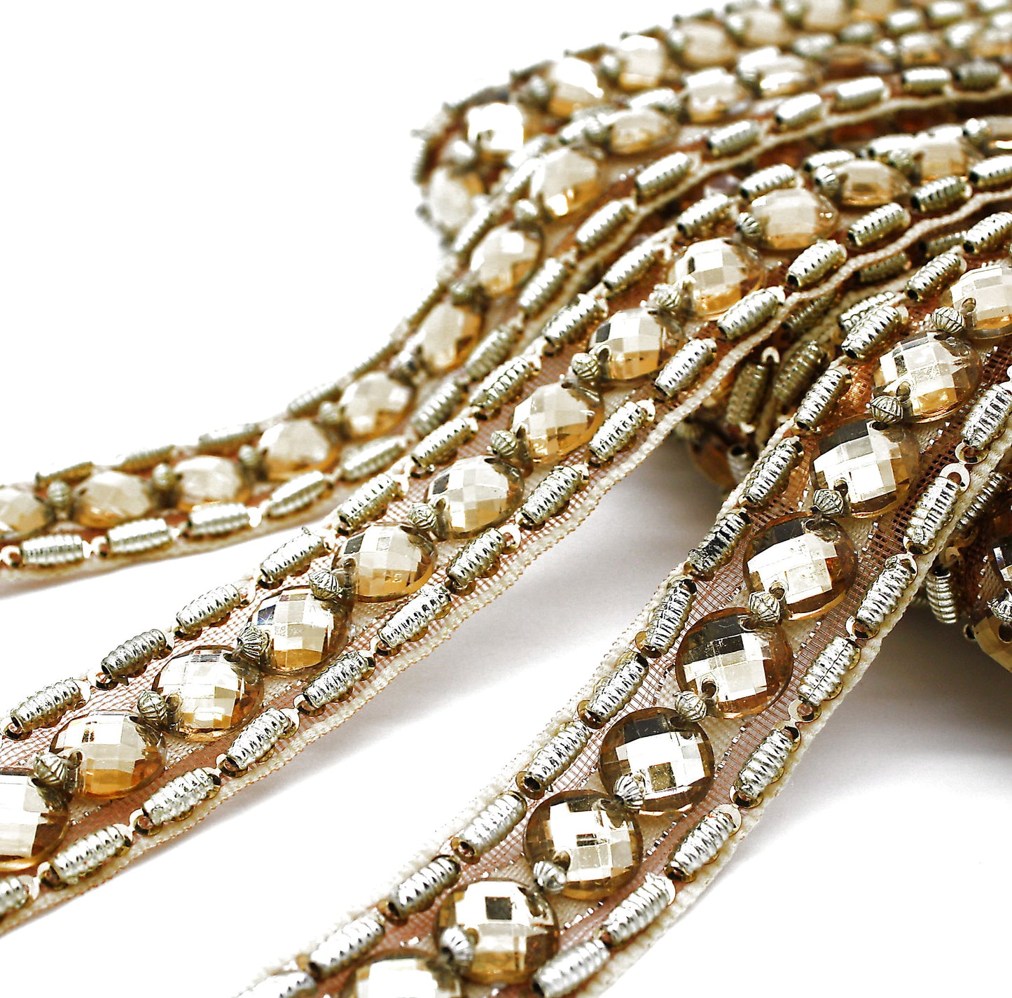 GOLD BEADED RHINESTONE TRIM - sarahi.NYC