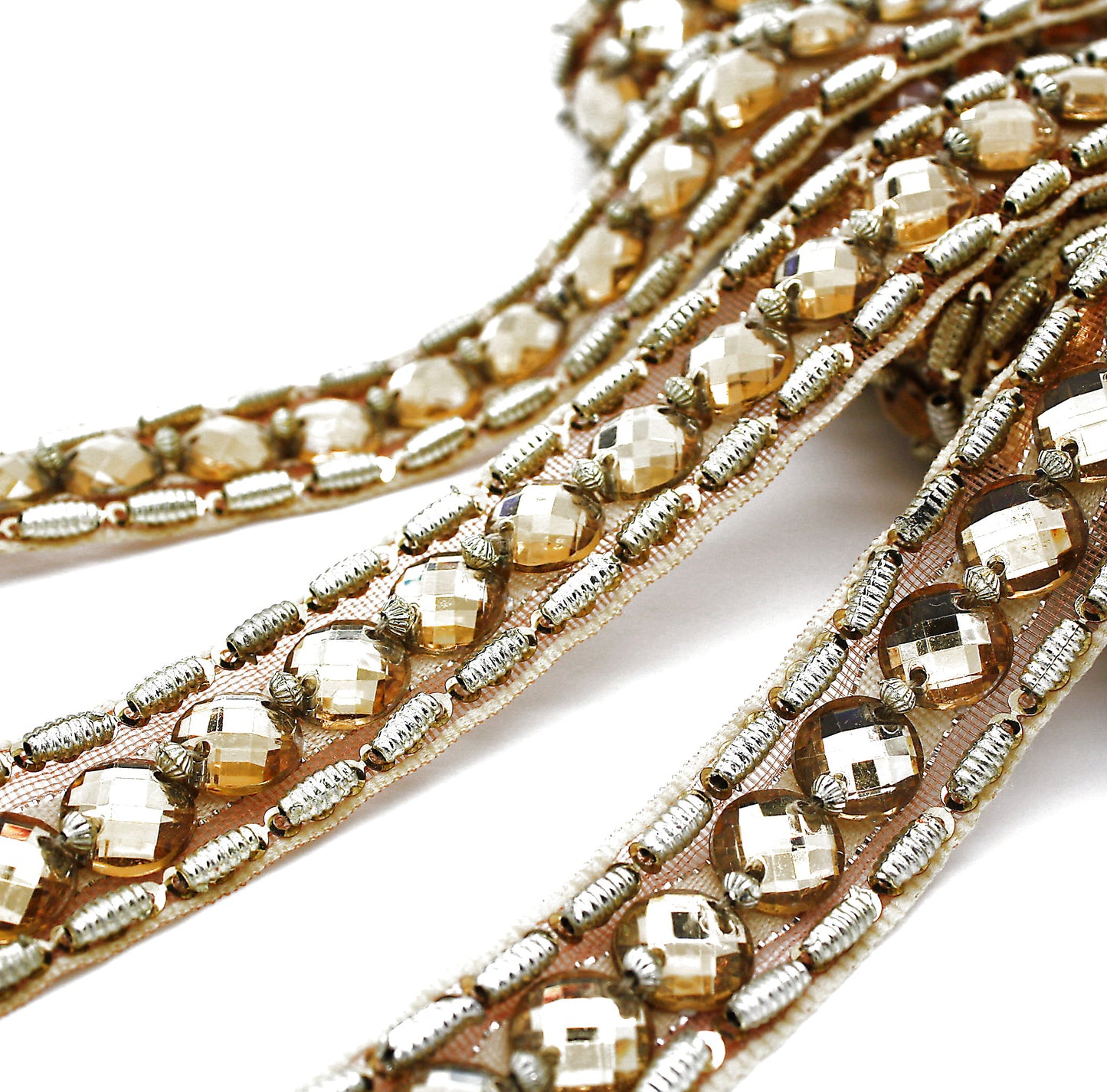 GOLD BEADED RHINESTONE TRIM - sarahi.NYC