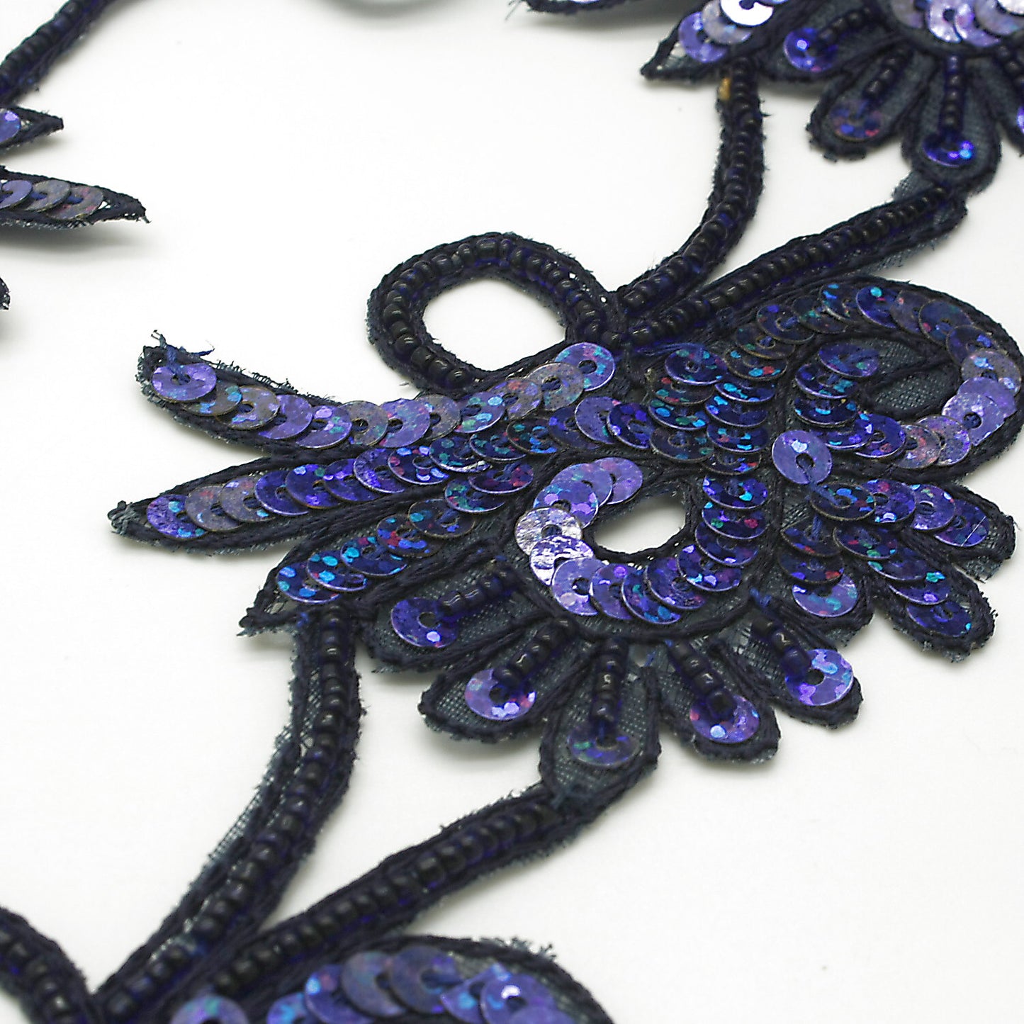 BLUE SEQUIN FLORAL TRIM - sarahi.NYC