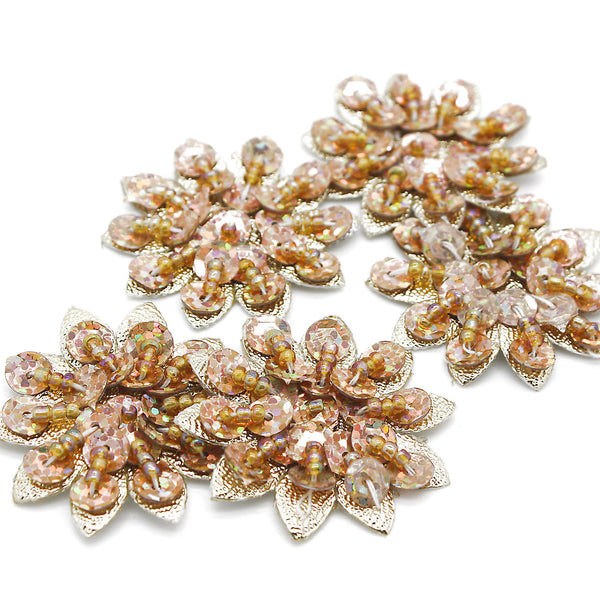 GOLD SEQUIN FLOWER PACK OF 5 - sarahi.NYC