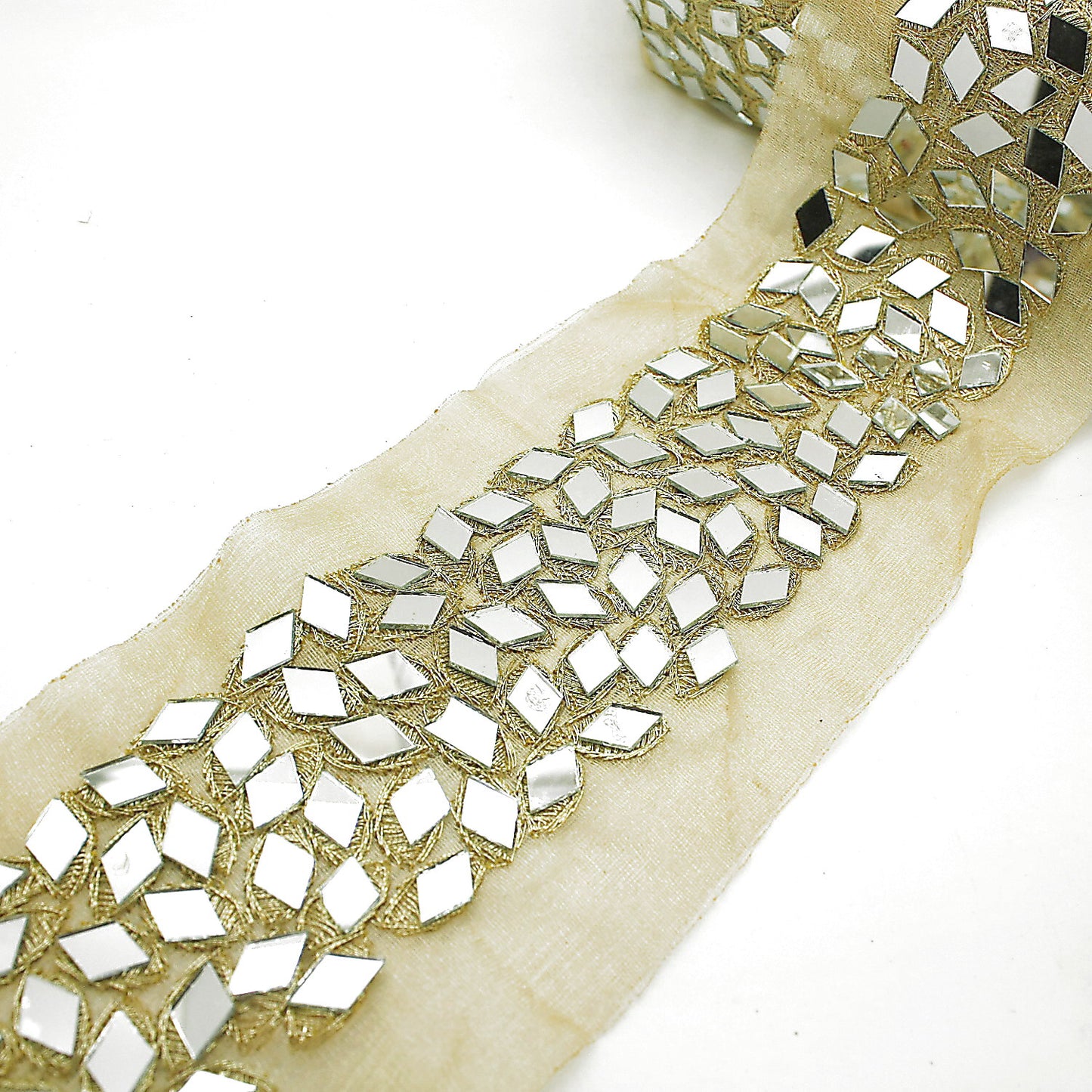 GOLD MIRROR WIDE FABRIC TRIM - sarahi.NYC