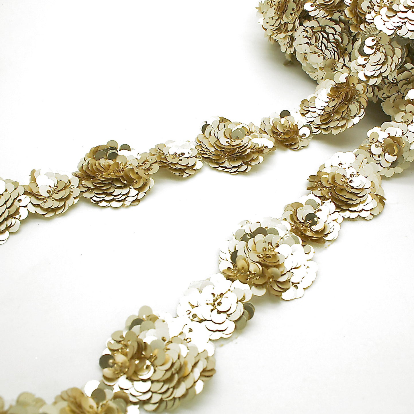 GOLD SEQUIN FLORAL TRIM - sarahi.NYC