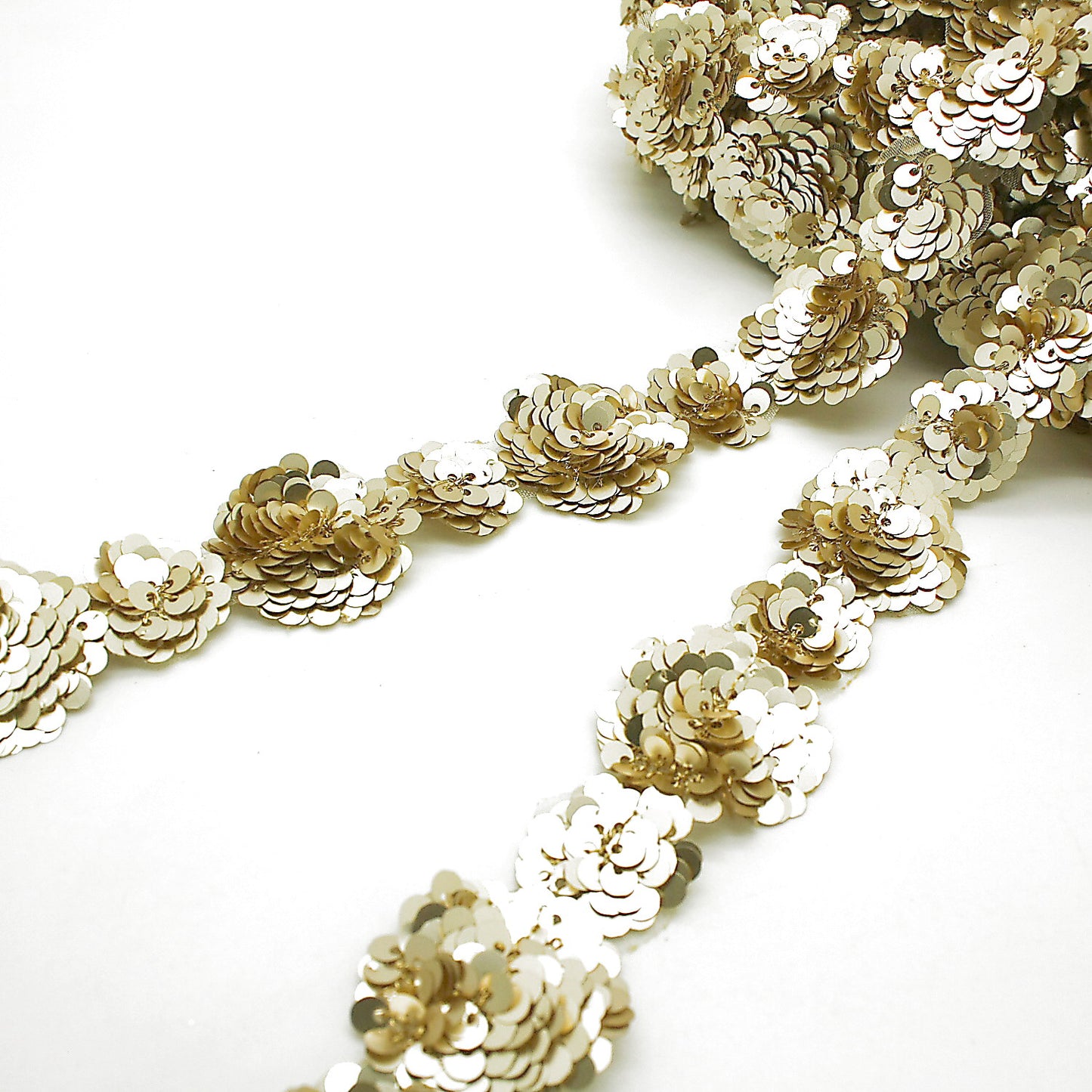 GOLD SEQUIN FLORAL TRIM - sarahi.NYC