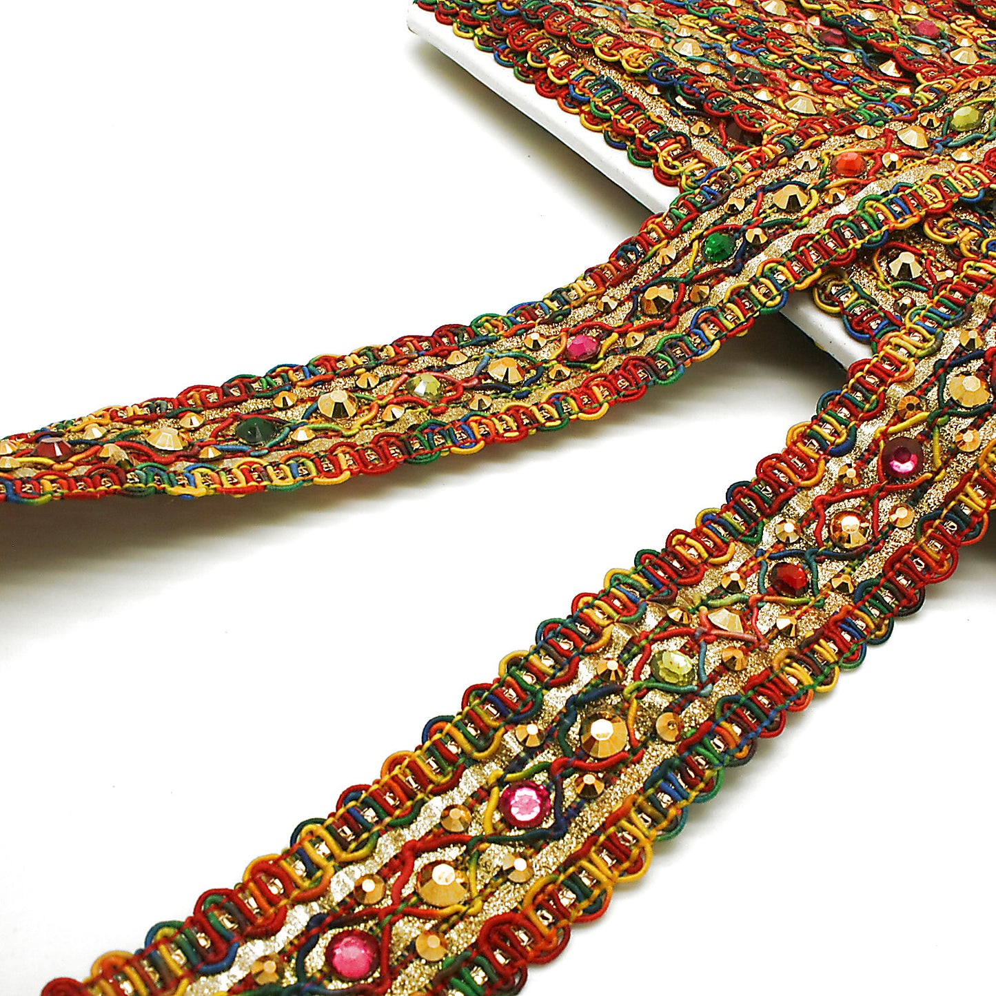 MULTICOLOR RHINESTONE RIBBON TRIM - sarahi.NYC