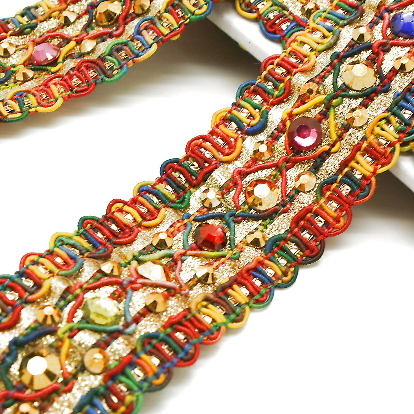MULTICOLOR RHINESTONE RIBBON TRIM - sarahi.NYC