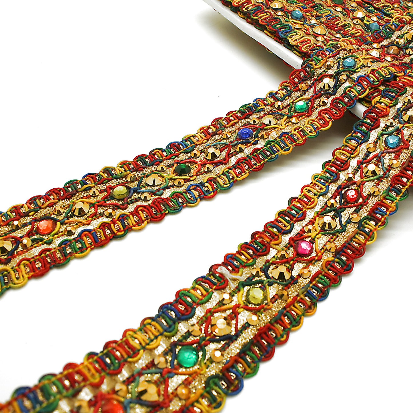 MULTICOLOR RHINESTONE RIBBON TRIM - sarahi.NYC