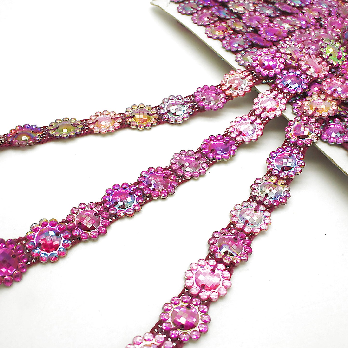 PINK IRIDESCENT GEM TRIM - sarahi.NYC