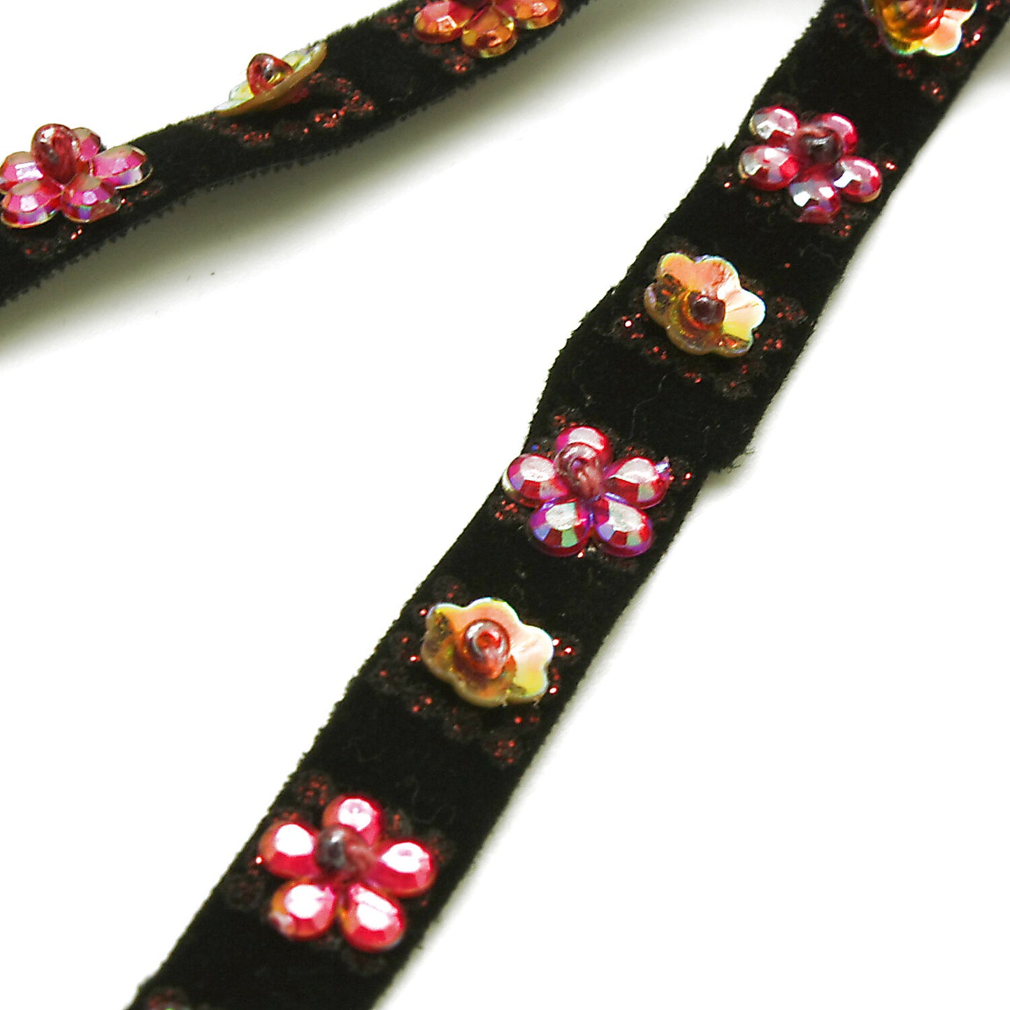 BLACK RED SEQUIN TRIM - sarahi.NYC