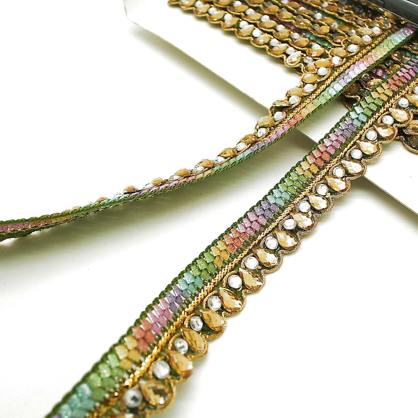 MULTICOLOR RHINESTONE EDGING TRIM - sarahi.NYC