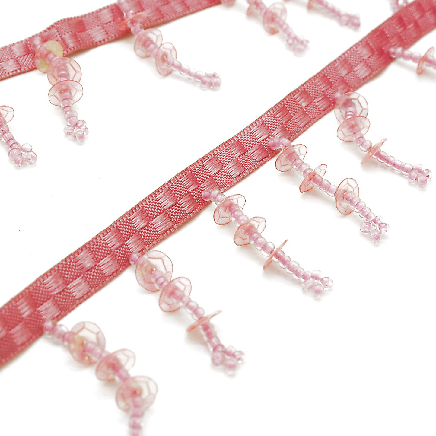 LIGHT PINK BEADED SEQUIN FRINGE - sarahi.NYC