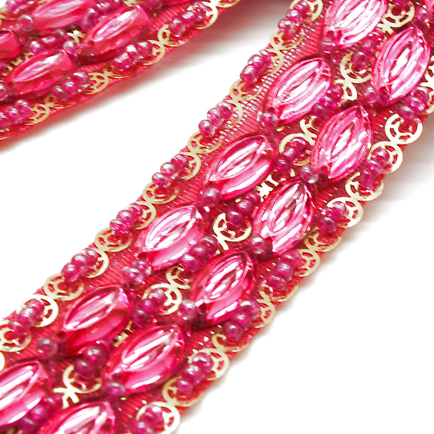 HOT PINK RHINESTONE TRIM - sarahi.NYC