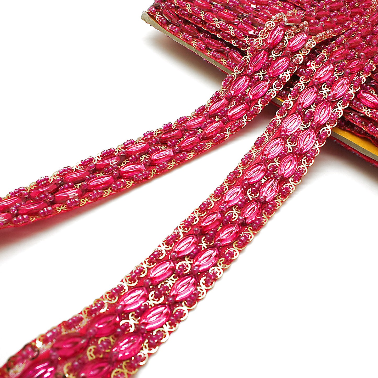 HOT PINK RHINESTONE TRIM - sarahi.NYC