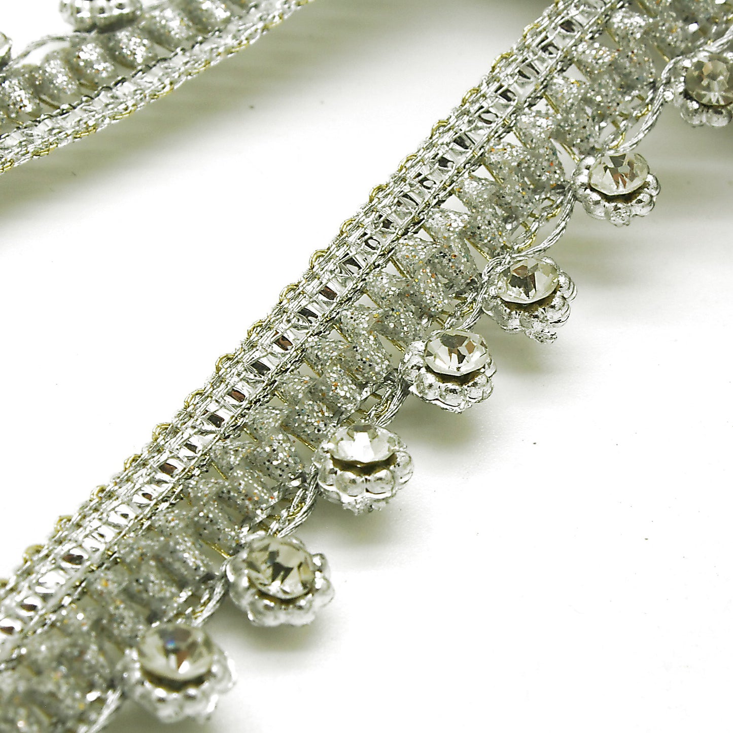 SILVER RHINESTONE EDGING TRIM - sarahi.NYC