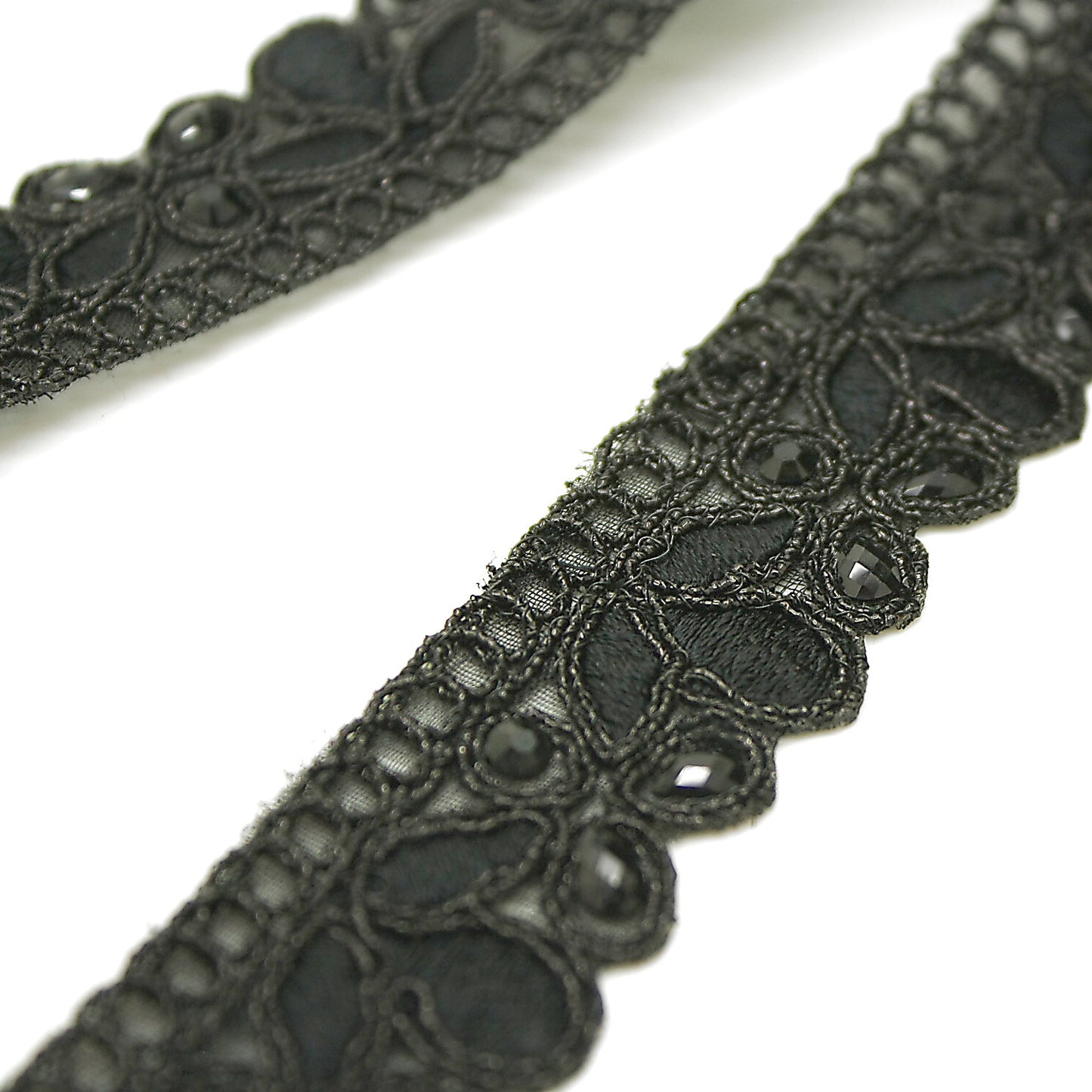 BLACK RHINESTONE EDGING TRIM - sarahi.NYC
