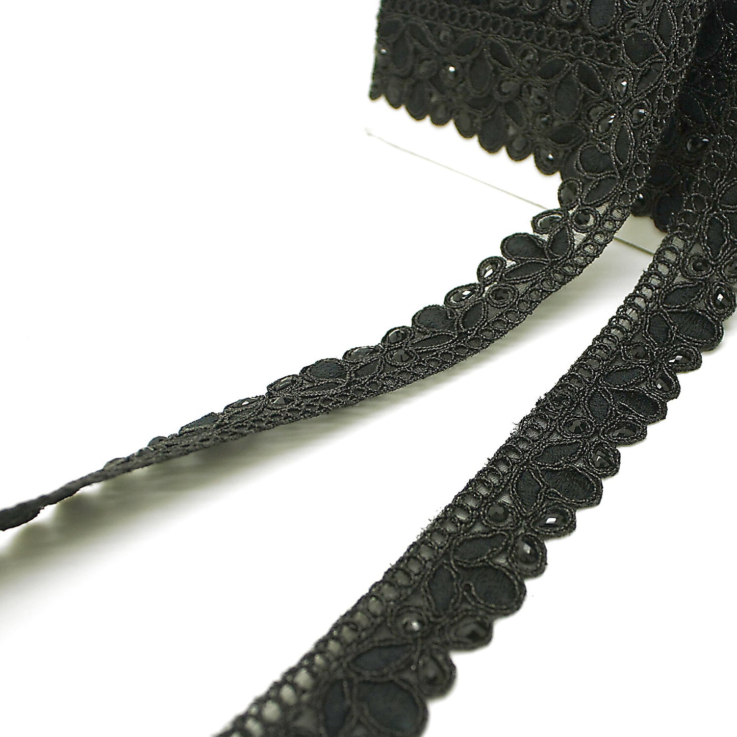 BLACK RHINESTONE EDGING TRIM - sarahi.NYC