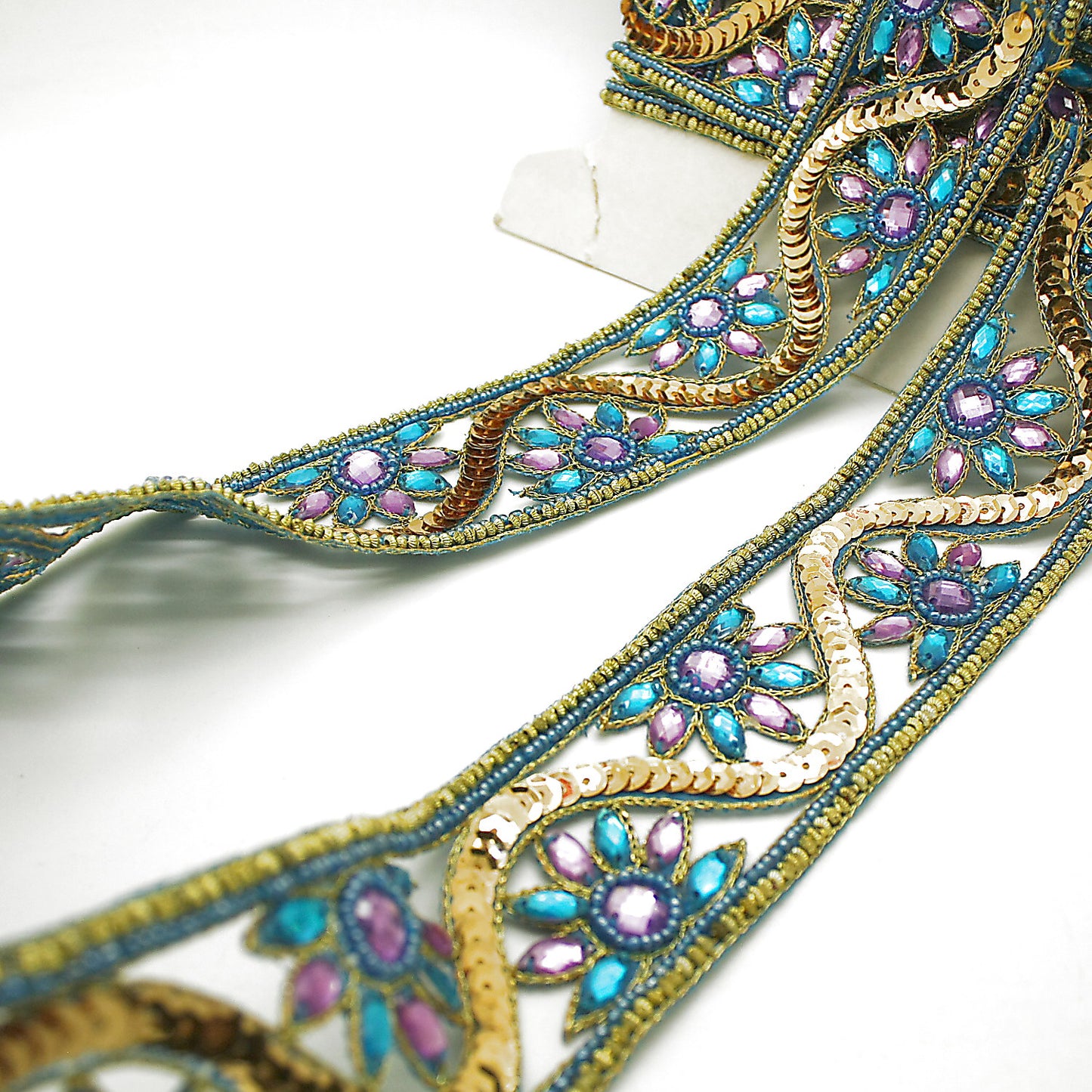 PINK BLUE RHINESTONE TRIM - sarahi.NYC