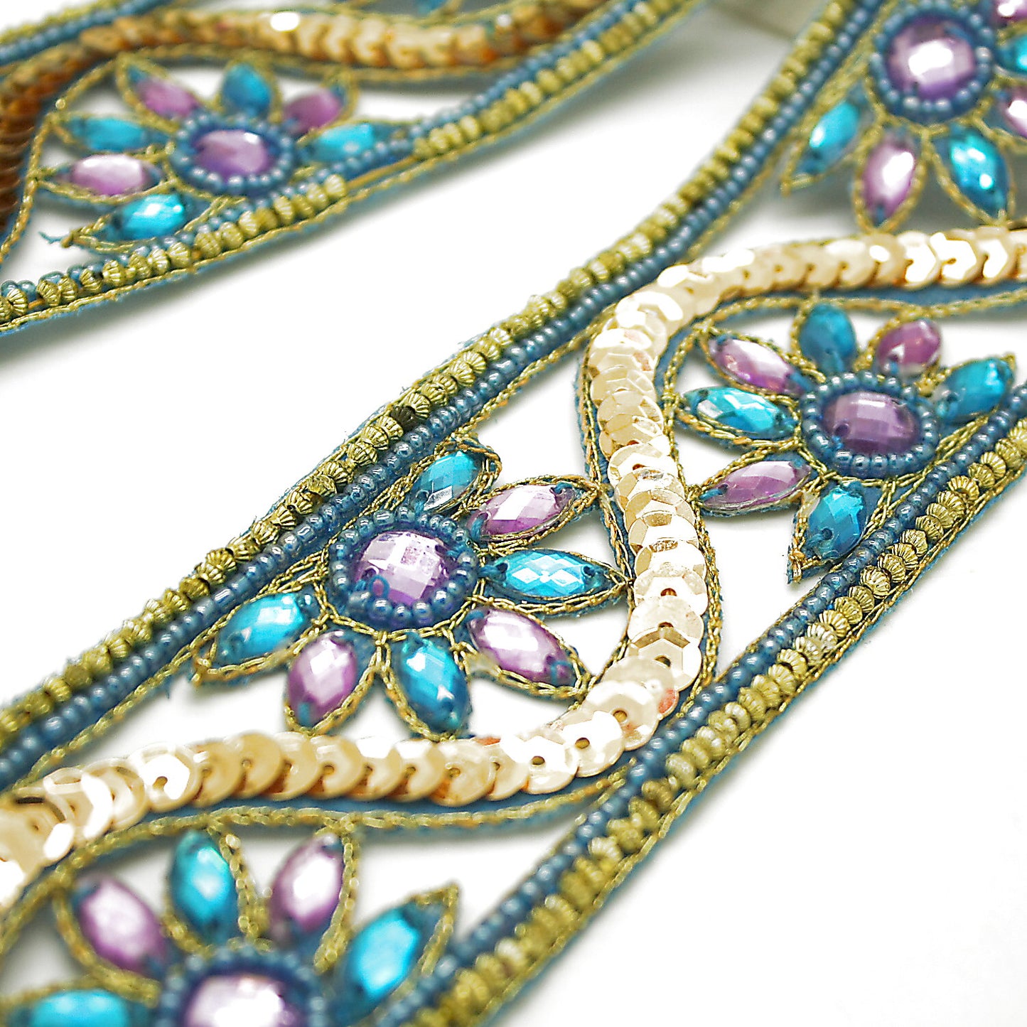 PINK BLUE RHINESTONE TRIM - sarahi.NYC