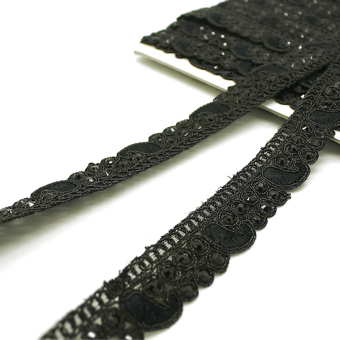 BLACK RHINESTONE EDGING TRIM - sarahi.NYC