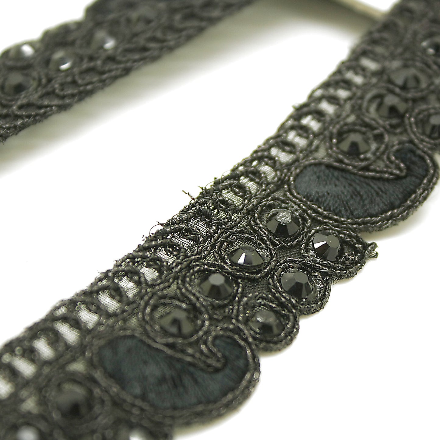 BLACK RHINESTONE EDGING TRIM - sarahi.NYC