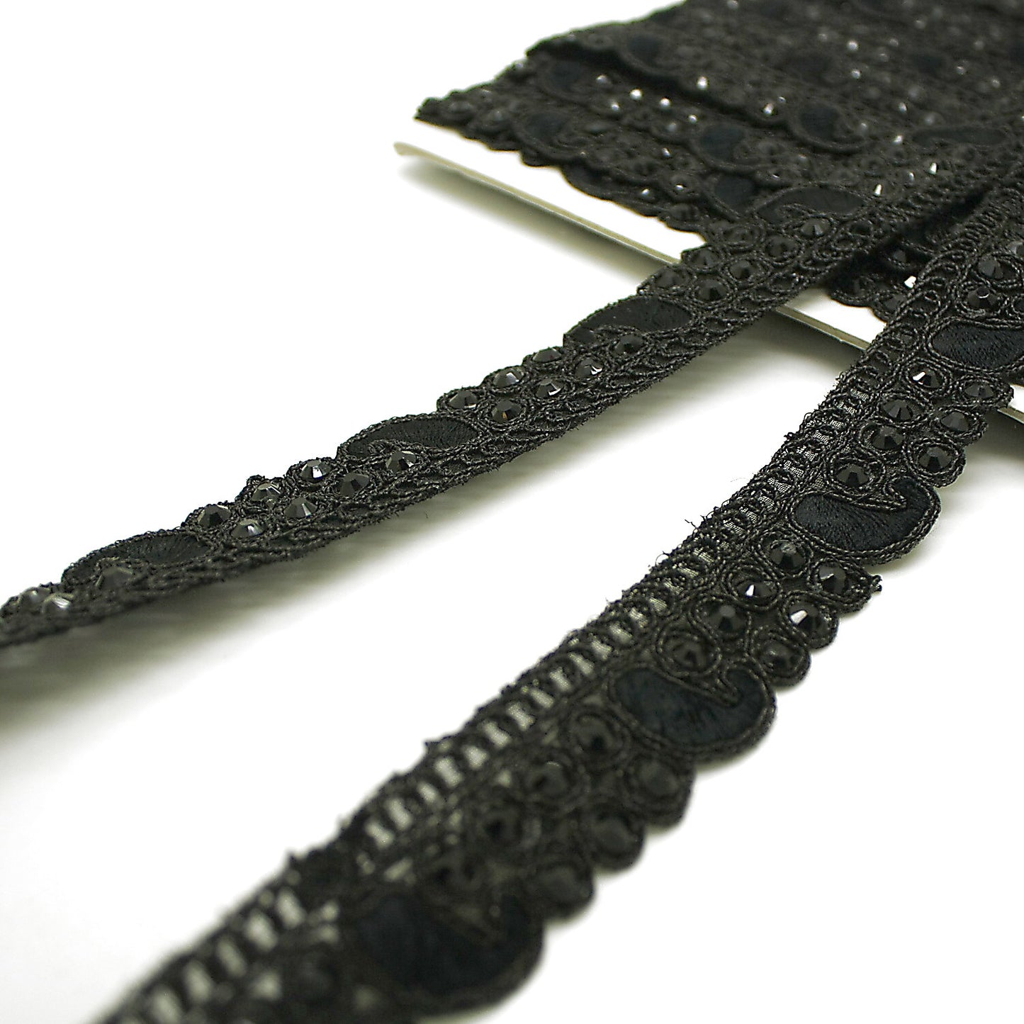 BLACK RHINESTONE EDGING TRIM - sarahi.NYC