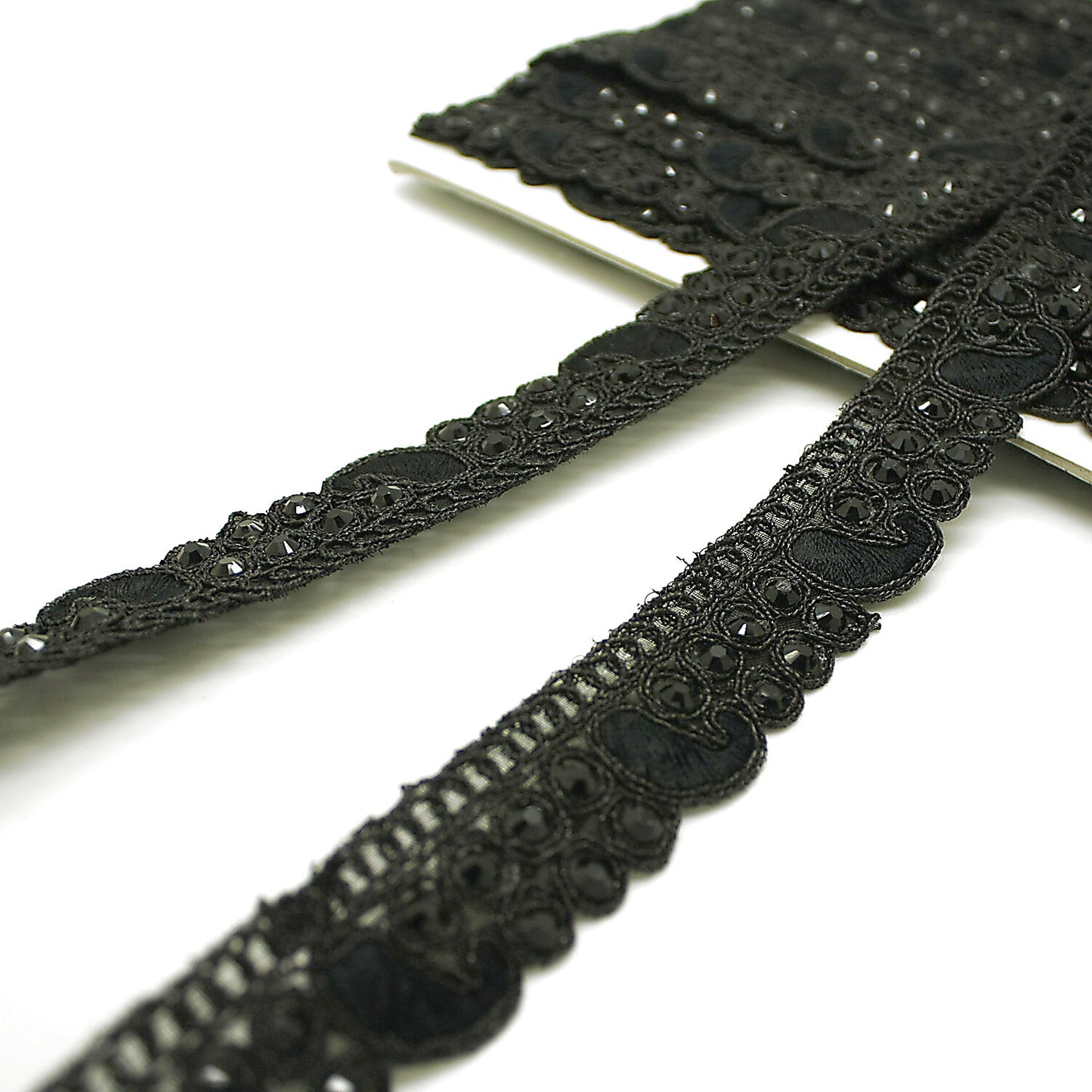 BLACK RHINESTONE EDGING TRIM - sarahi.NYC