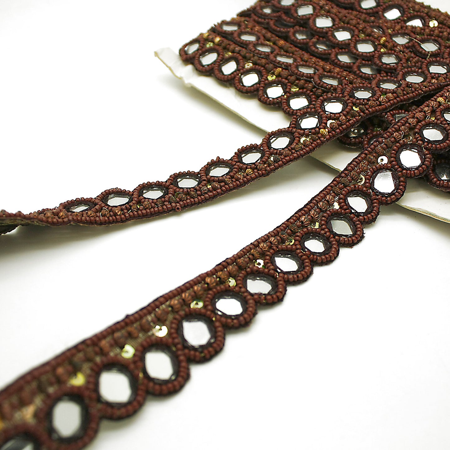 BROWN CIRCLE MIRROR TRIM - sarahi.NYC