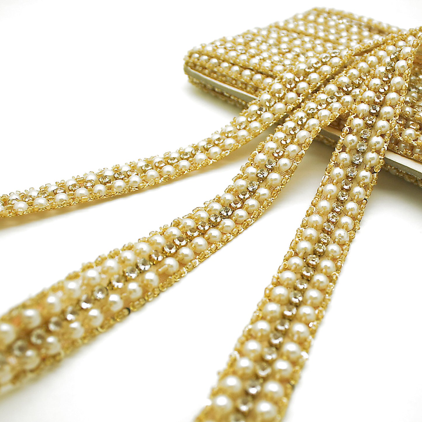 FAUX GOLD PEARL GEM TRIM - sarahi.NYC