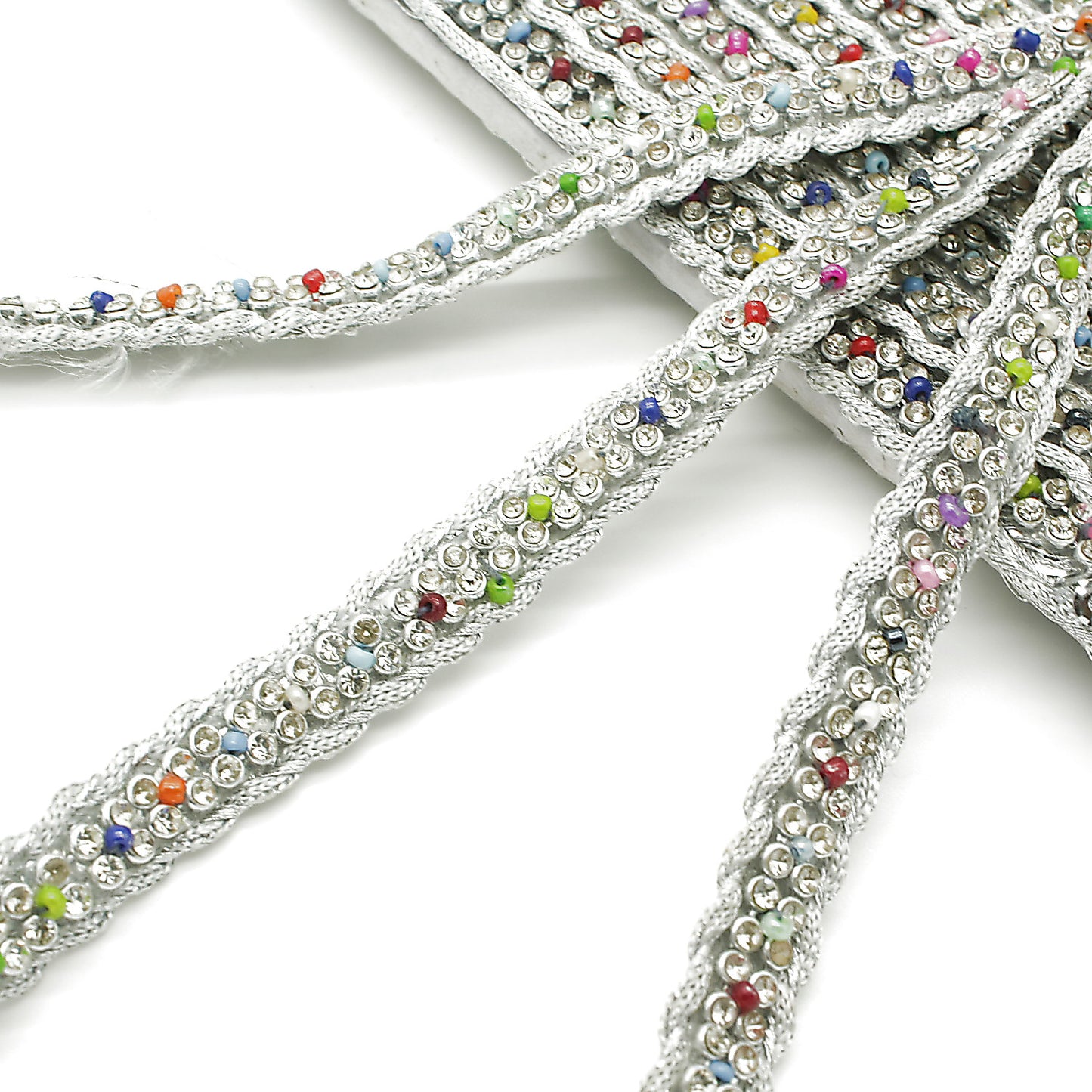 SILVER MULTI-COLOUR CRYSTAL TRIM - sarahi.NYC