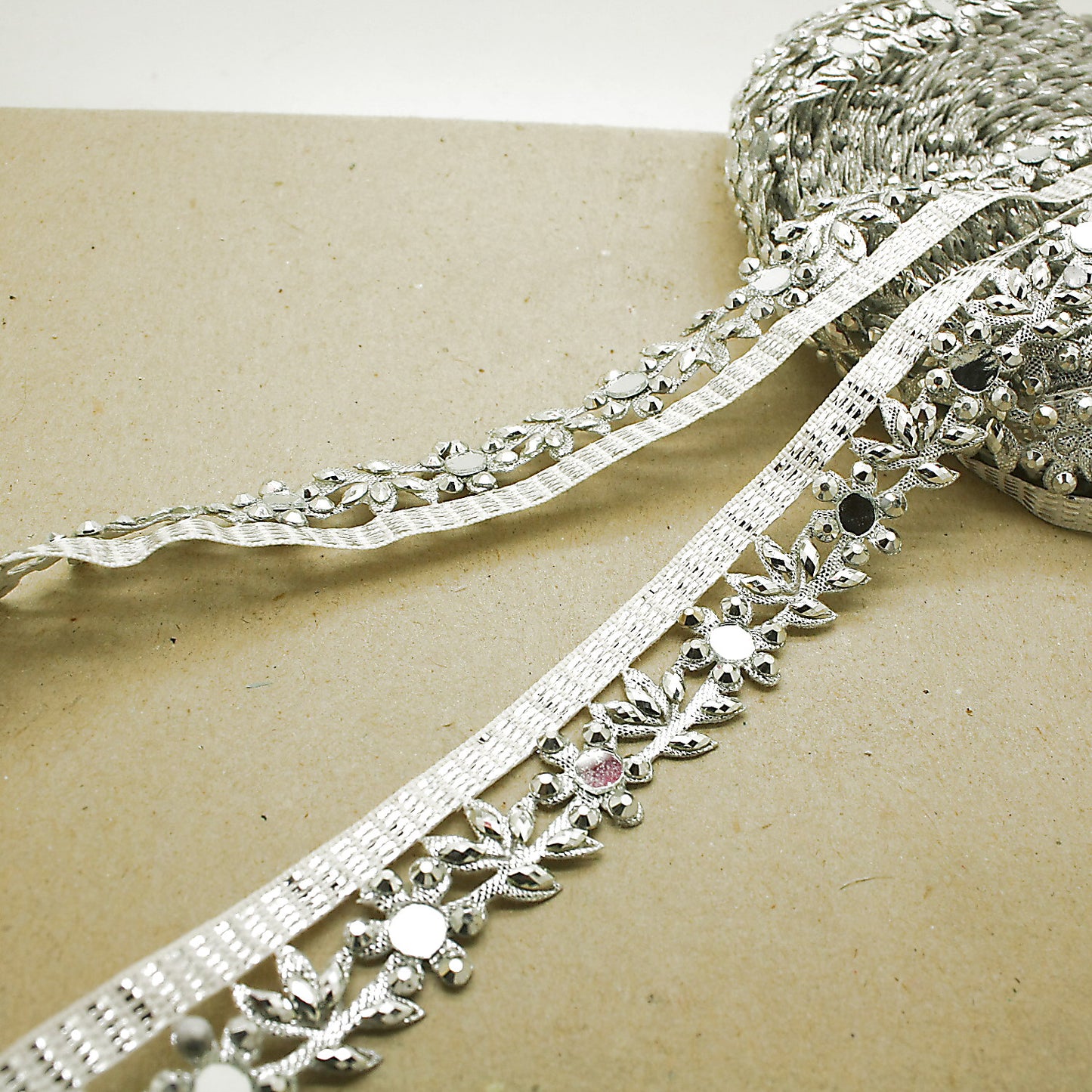 SILVER RHINESTONE EDGING TRIM - sarahi.NYC