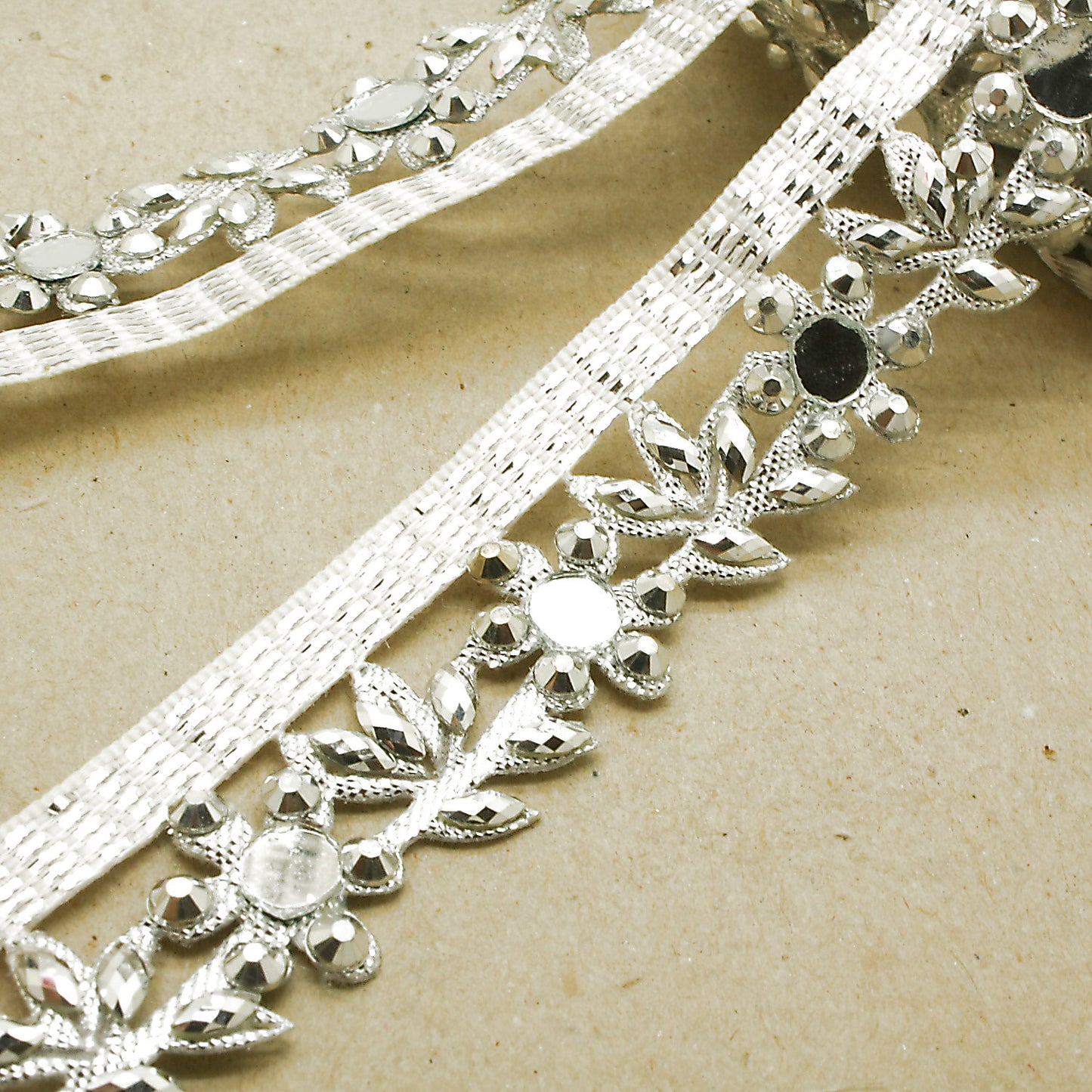 SILVER RHINESTONE EDGING TRIM - sarahi.NYC