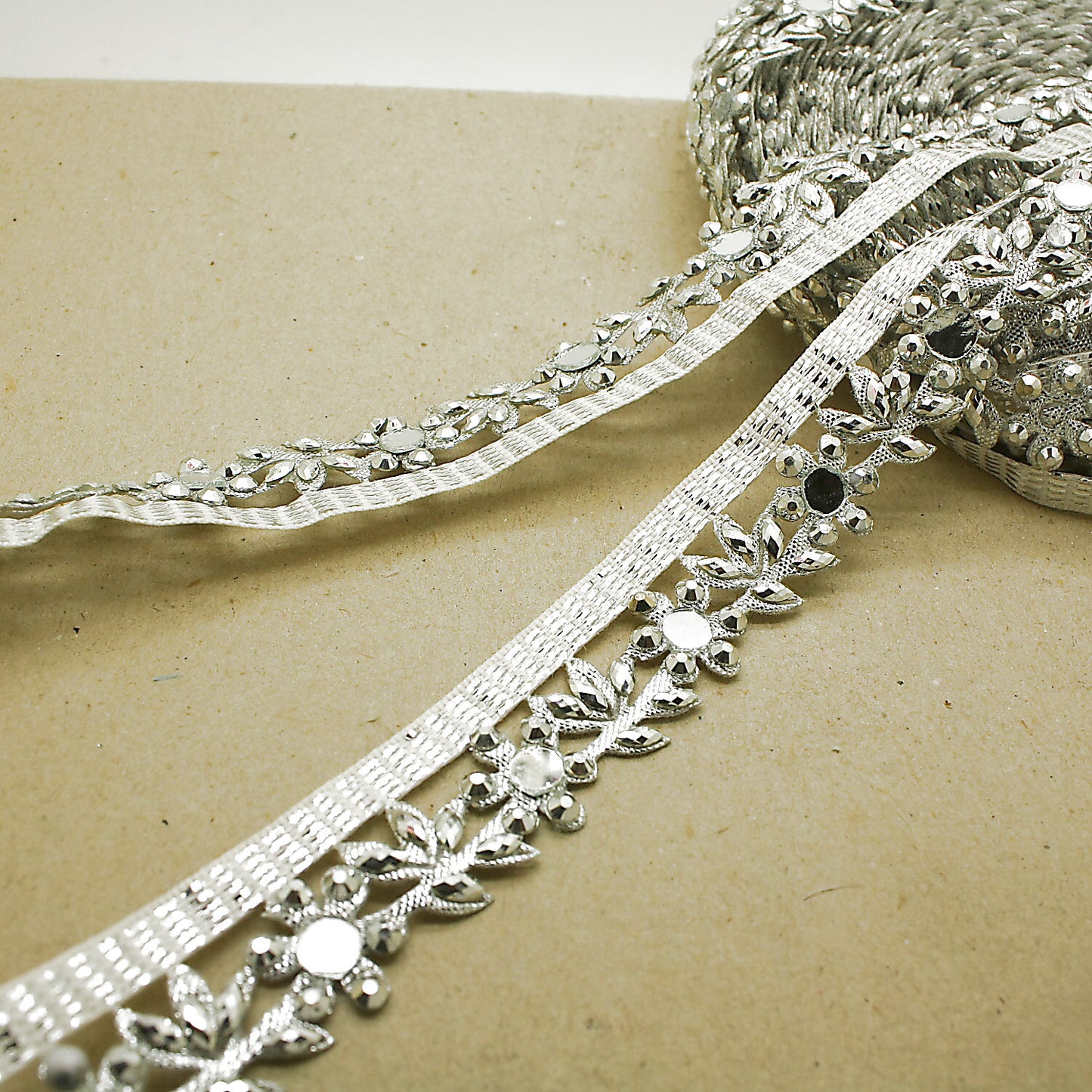 SILVER RHINESTONE EDGING TRIM - sarahi.NYC