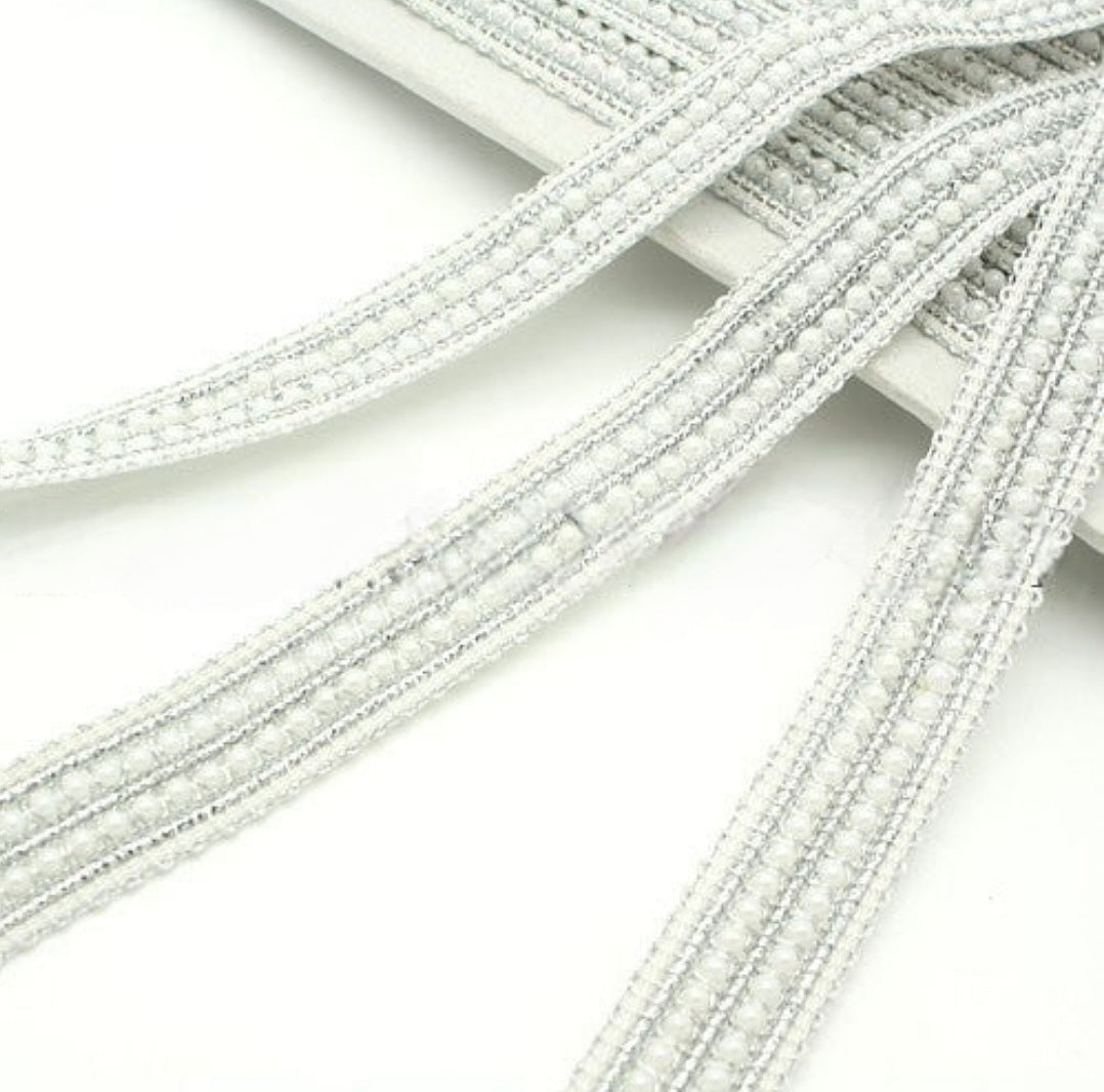 SILVER PEARL RIBBON TRIM - sarahi.NYC