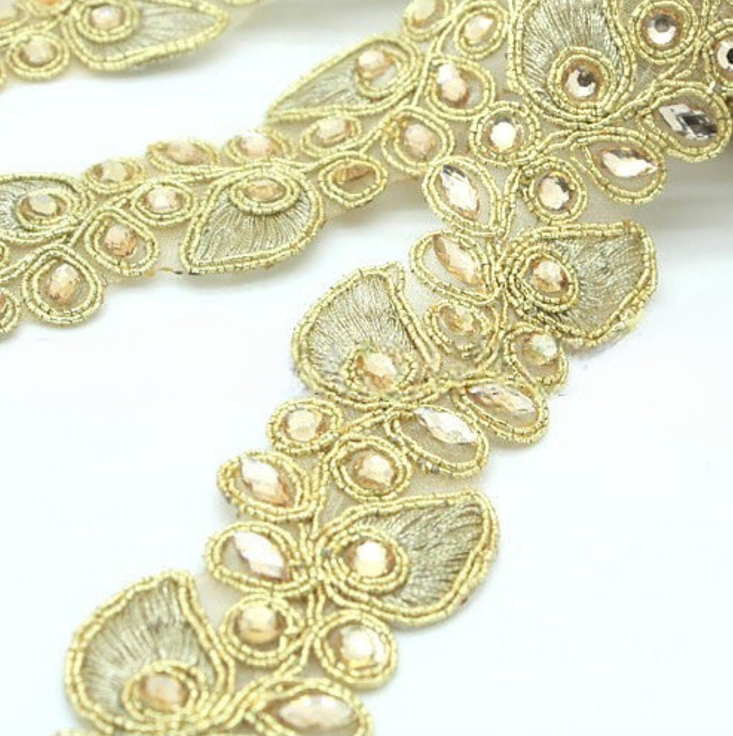 GOLD FLORAL FABRIC TRIM - sarahi.NYC