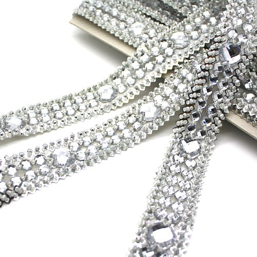 SILVER RHINESTONE TRIM - sarahi.NYC