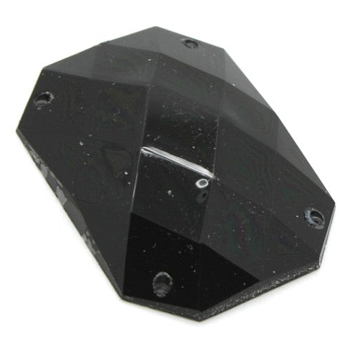 BLACK 40 mm LARGE RECTANGLE RHINESTONE x 5 pieces - sarahi.NYC